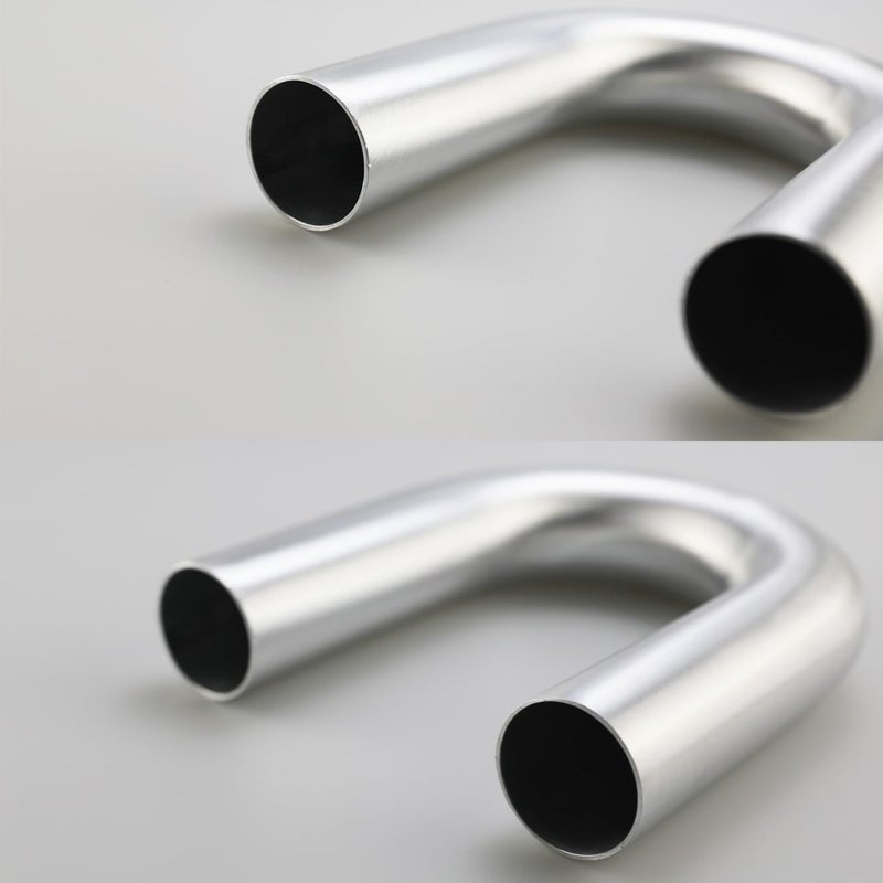 KRD PERFORMANCE 70mm (2.75") OD 180 Degree Elbow 2.75 Inch Aluminum Intercooler Pipe Air Intake Tube, Brushed Finish - Image 3
